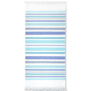 Nostalgic AF-1650 Ocean Blue Flat Woven Terry with Fringe Towel 36x70