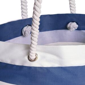 Canvas Stripes Beach Bag Blue