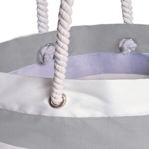 Canvas Stripes Beach Bag Grey