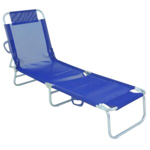 Portable AL Lounge Chair 4 Positions Blue REF 414702