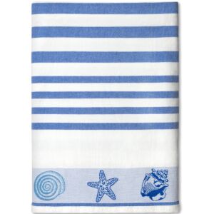 Vanguard FJ-7246 - Blue Shells Flat Woven Terry Jacquard Towel 36x70