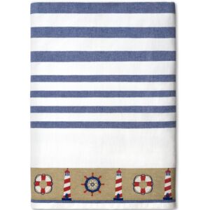 Vanguard FJ-5986 - Navy Nautical Flat Woven Terry Jacquard Towel 36x70