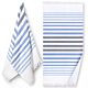 Nostalgic AF-1481 Blue Flat Woven Terry with Fringe Towel 36x70